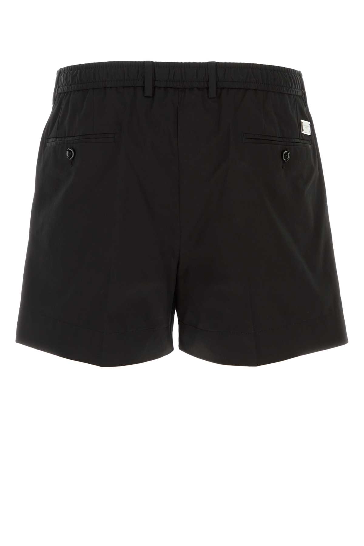 Dolce & Gabbana Sleek Designer Bermuda Cargo Shorts In Nero