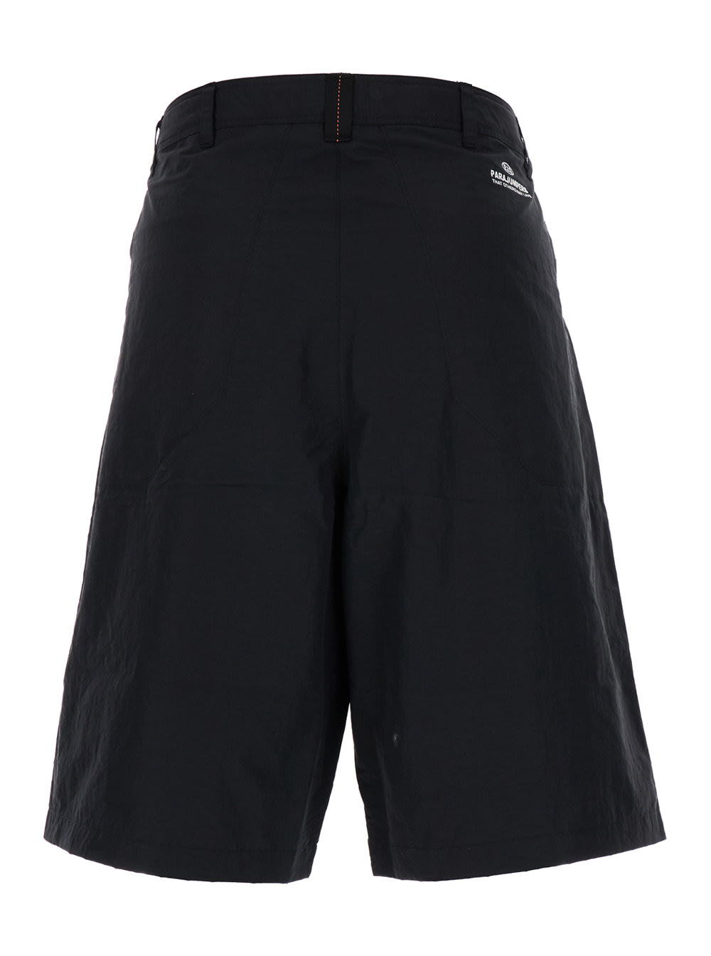 Shop Parajumpers Black Bermuda Shorts With Buckles At Sides In Cotton Blend Man
