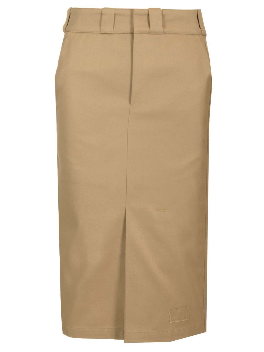 Cotton Gabardine Midi Skirt