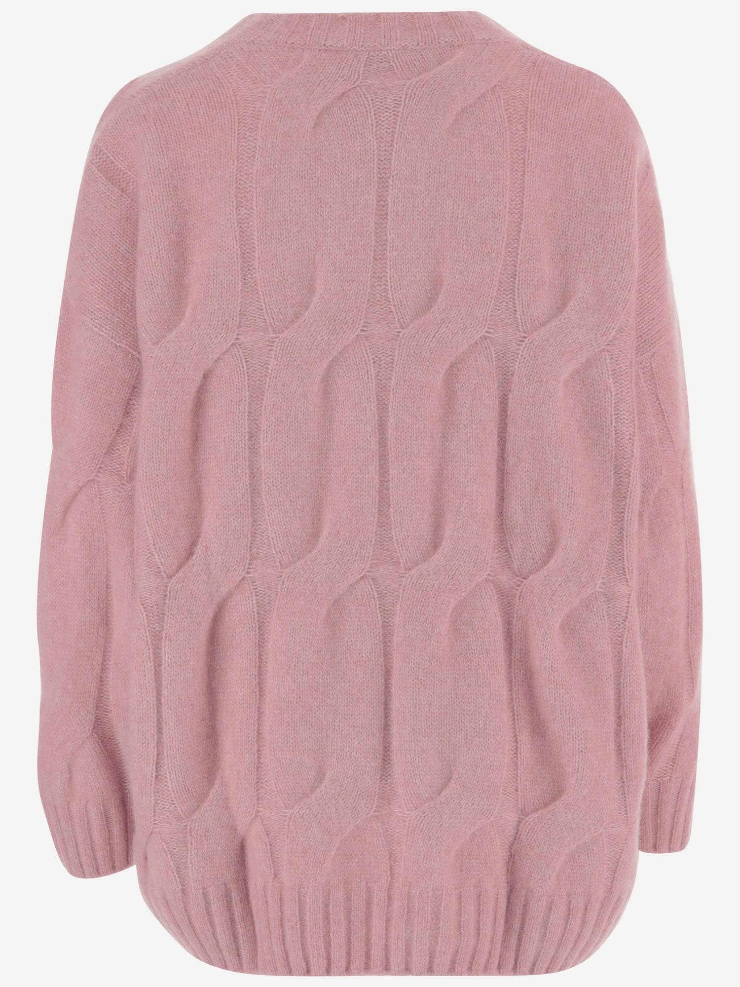 Allude Cashmere And Silk Cable Knit Sweater In Pink