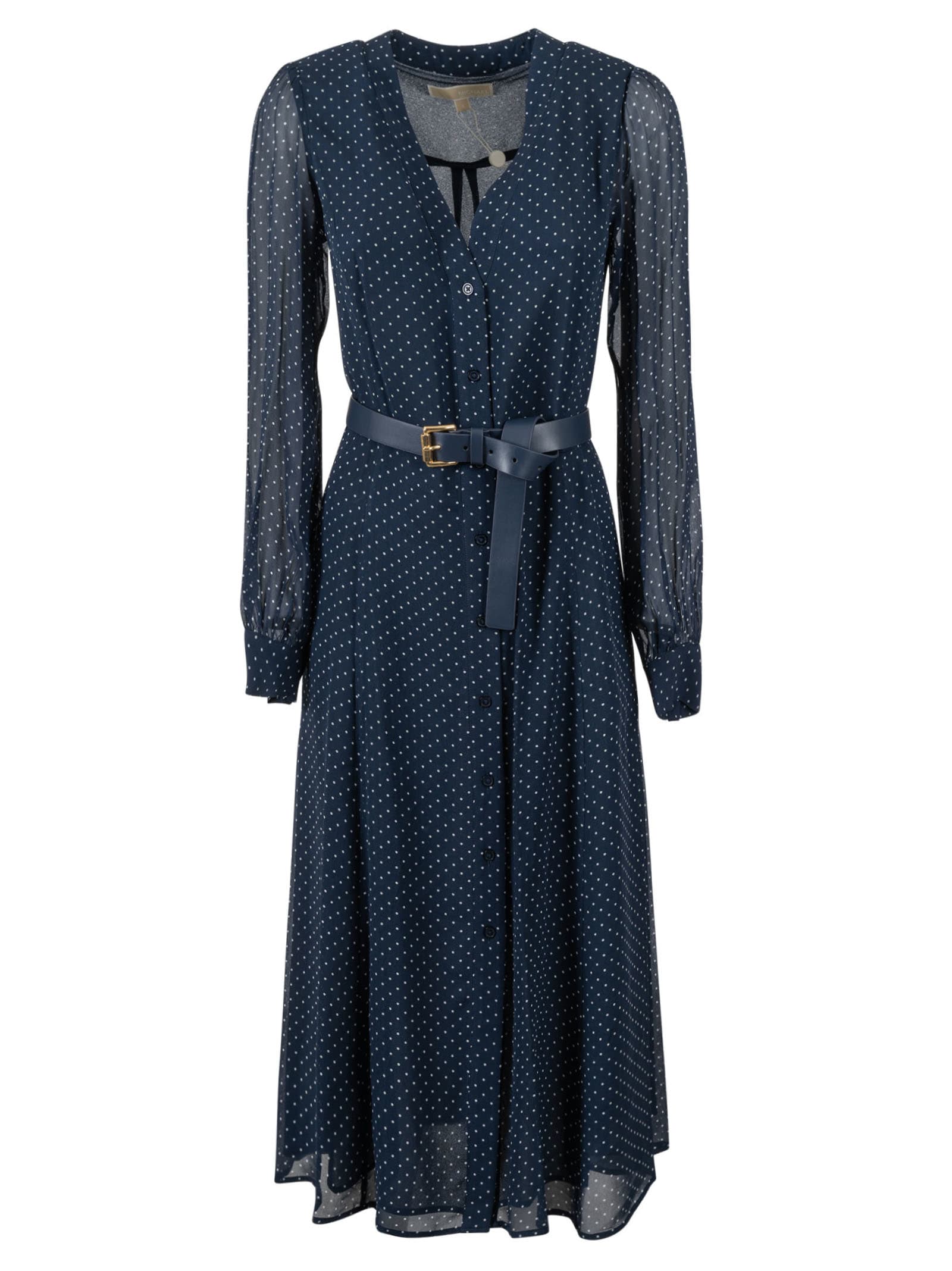 MICHAEL Michael Kors Polka Dot Lace Sleeved Dress