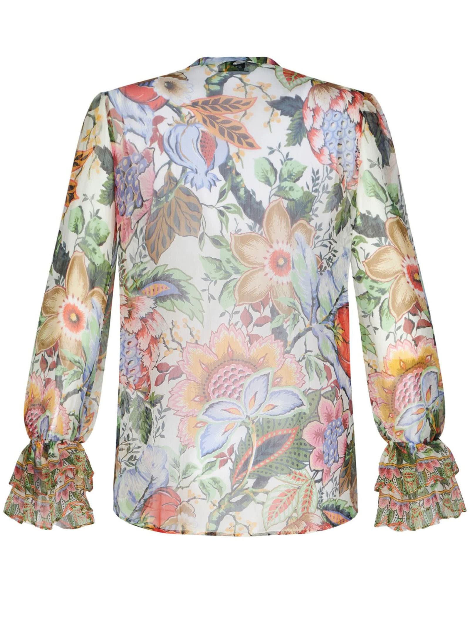 Shop Etro Relaxed-fit Silk Crepon Shirt In Multicolour