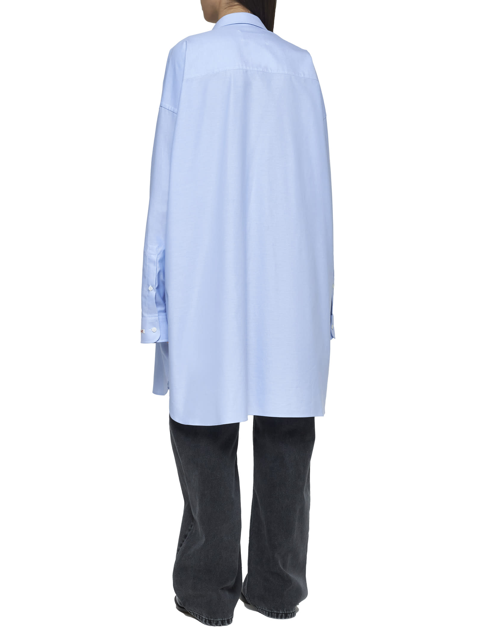 Shop Maison Margiela Shirt In Light Blue