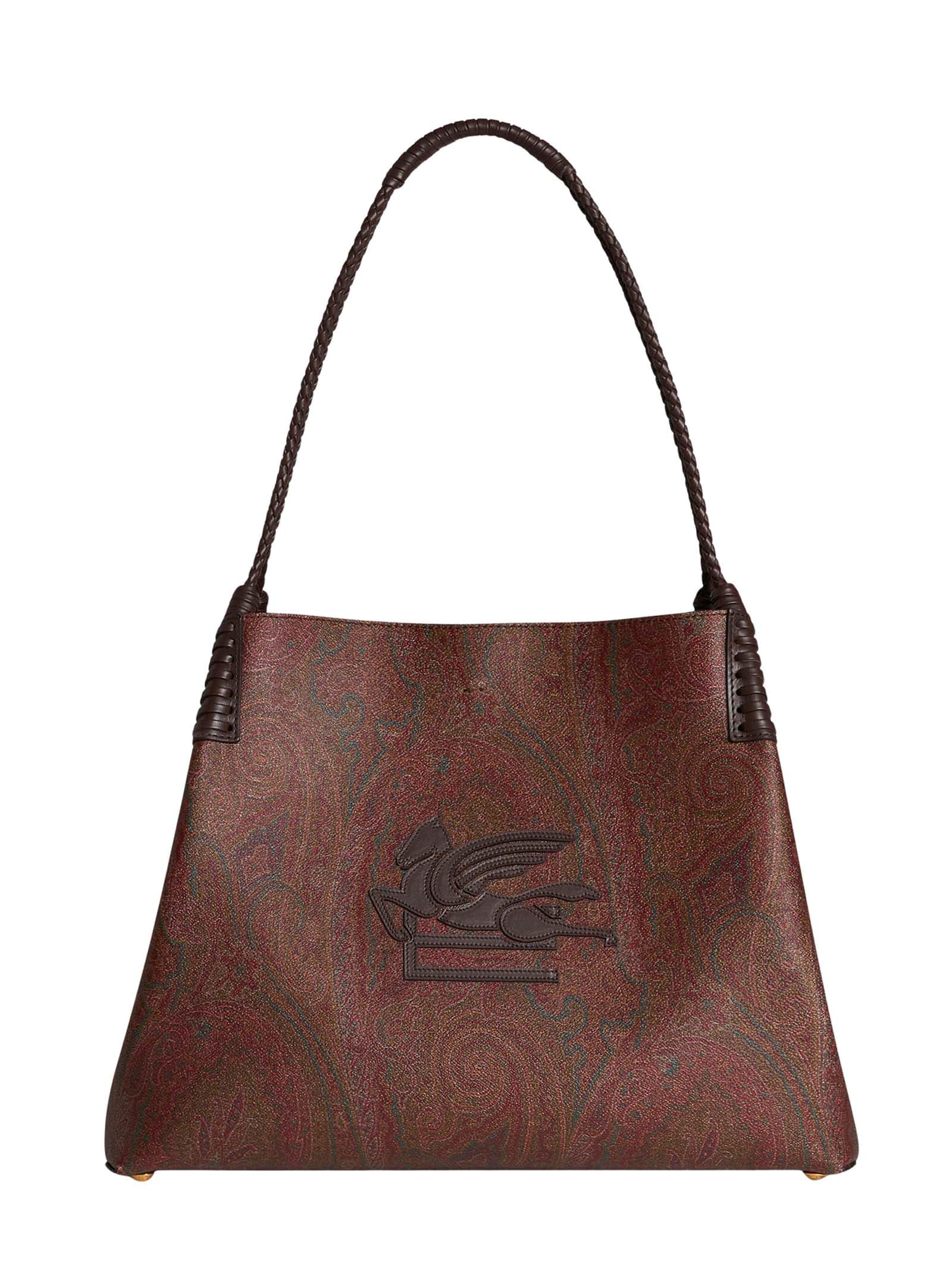 Shop Etro Libra Medium Tote In Brown