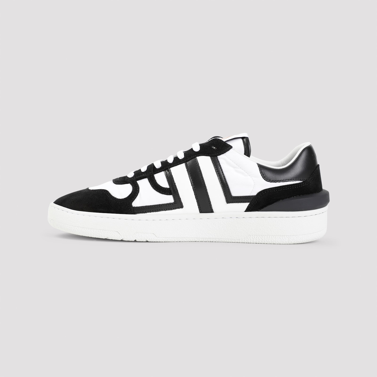 Shop Lanvin Clay Sneakers With Nylon In Optic White Black