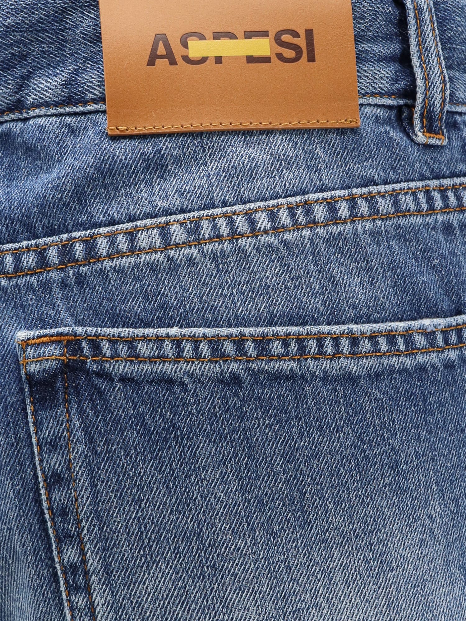 Aspesi Five Pairs Of Jeans In Blue