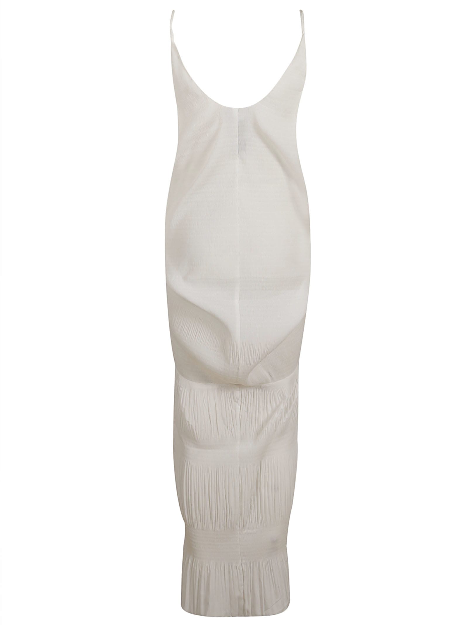 Shop Jw Anderson Knot Front Long Dress In Off-white
