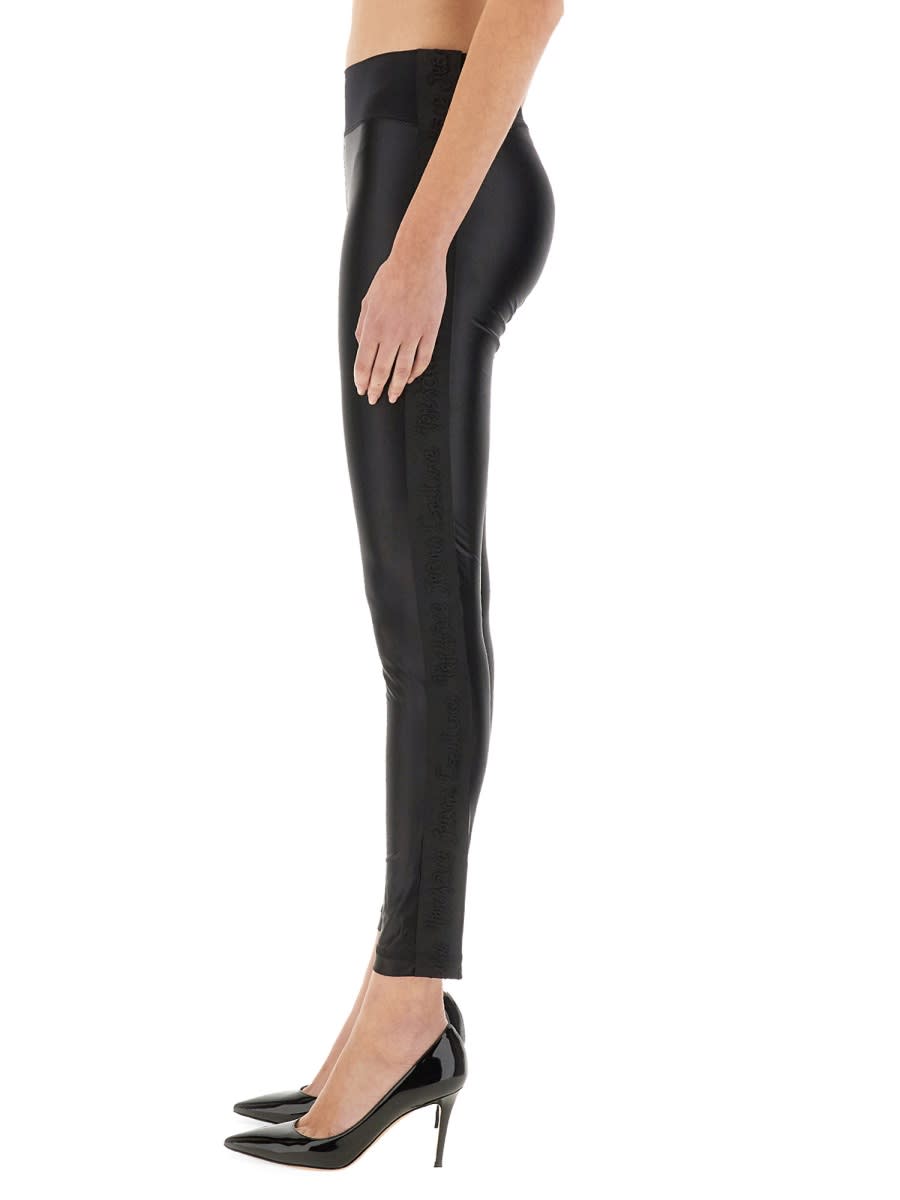 Versace Jeans Couture Slim Fit Shiny Finish Ankle Length Leggings