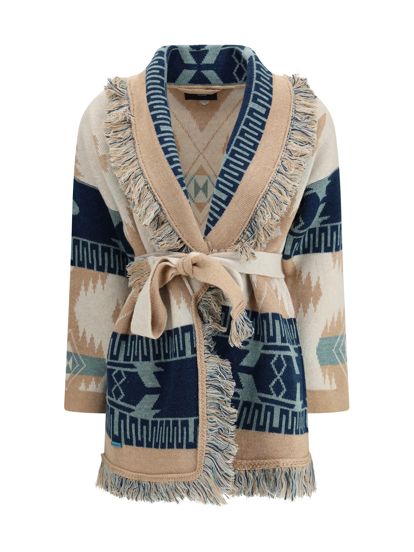 Alanui Icon Jacquard Cardigan In Blue