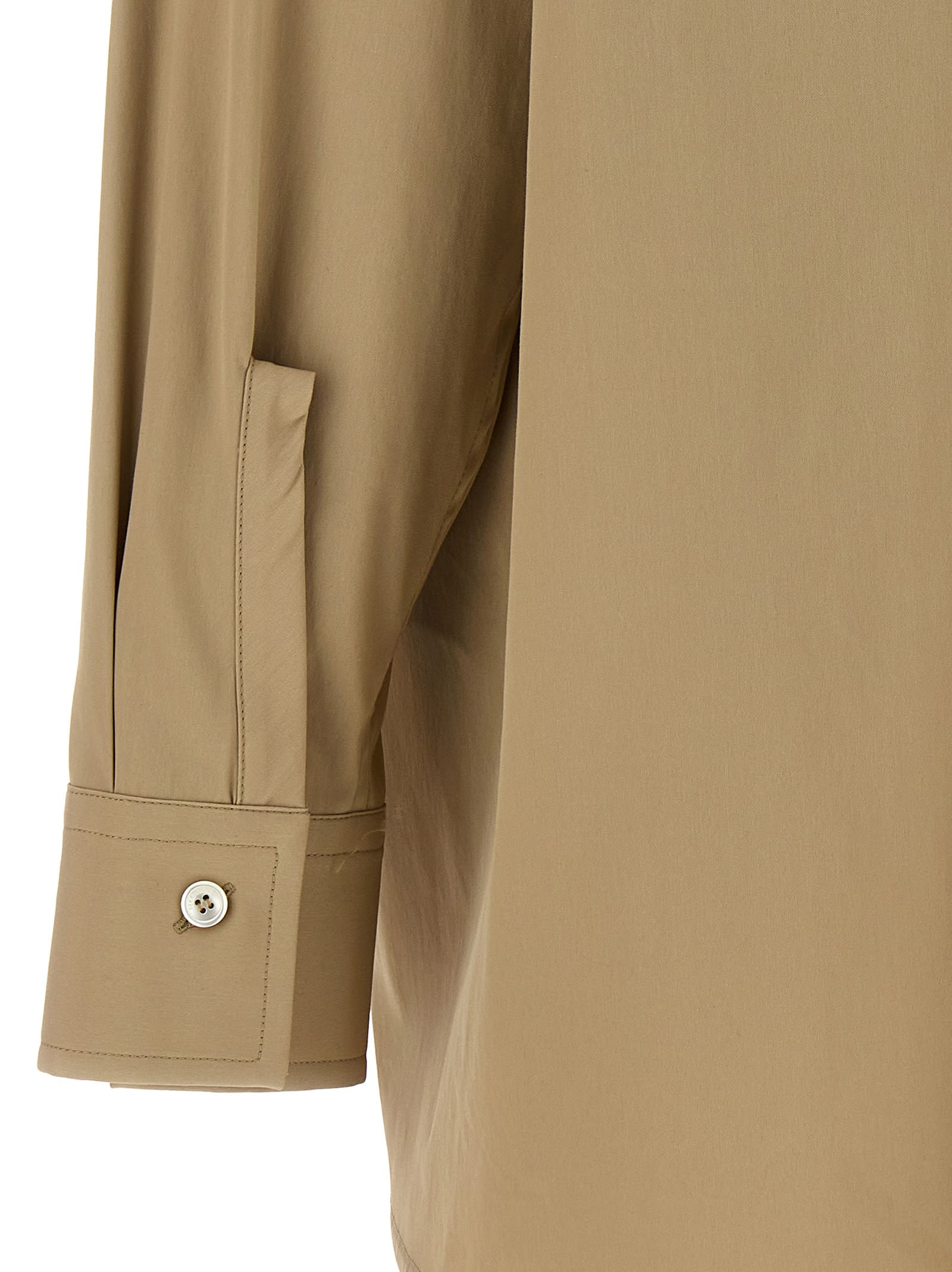 Ferragamo Long Sleeves Panel Shirt In Brown