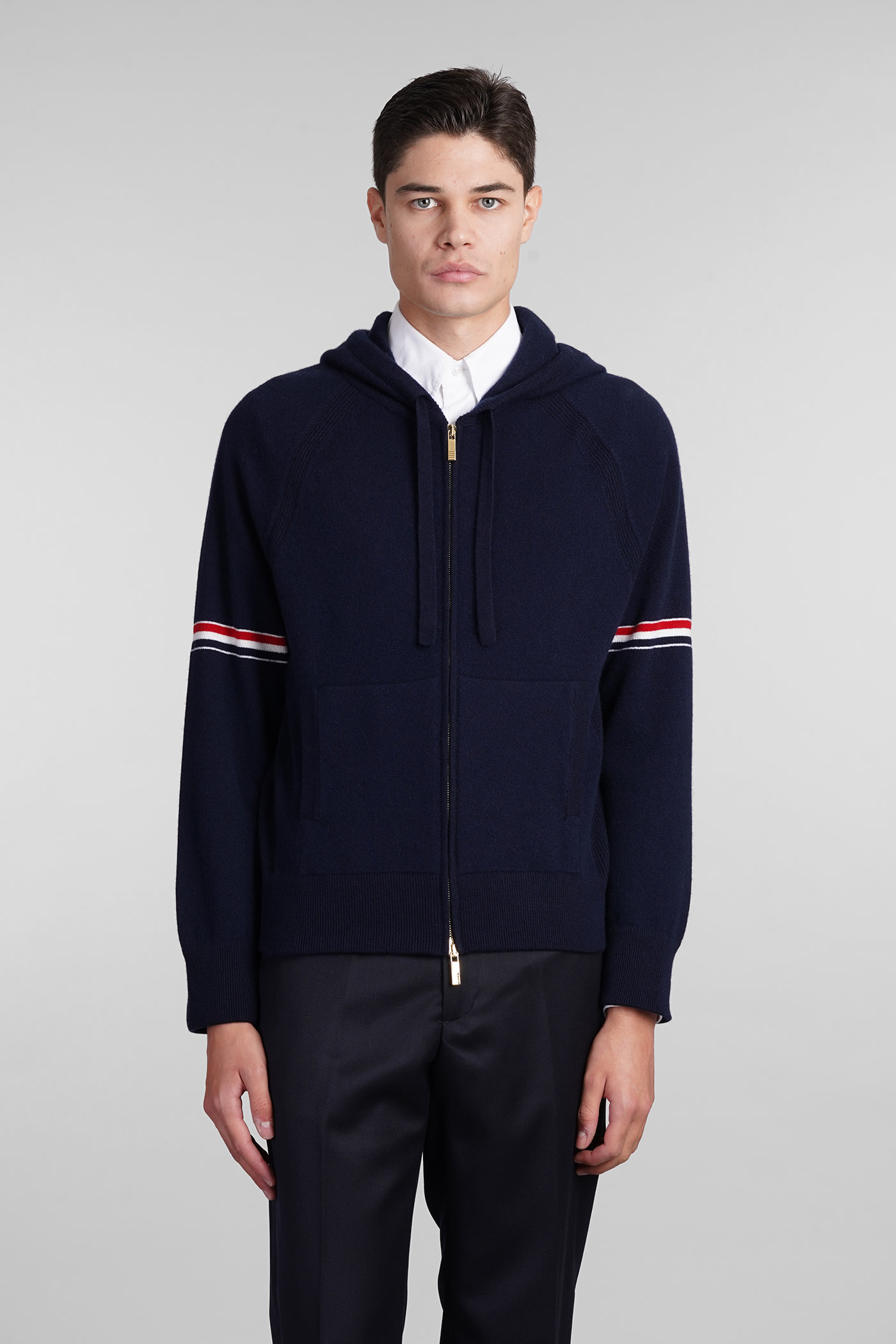 Shop Thom Browne Sweatshirt In Blue Cashmere