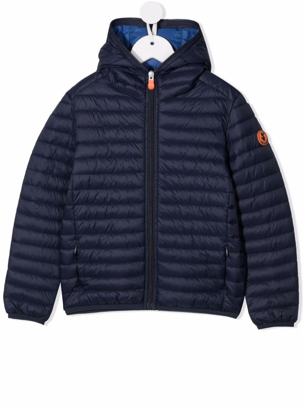 Save The Duck Kids Boys Dony Blue Quilted Nylon Ecological Down Jacket
