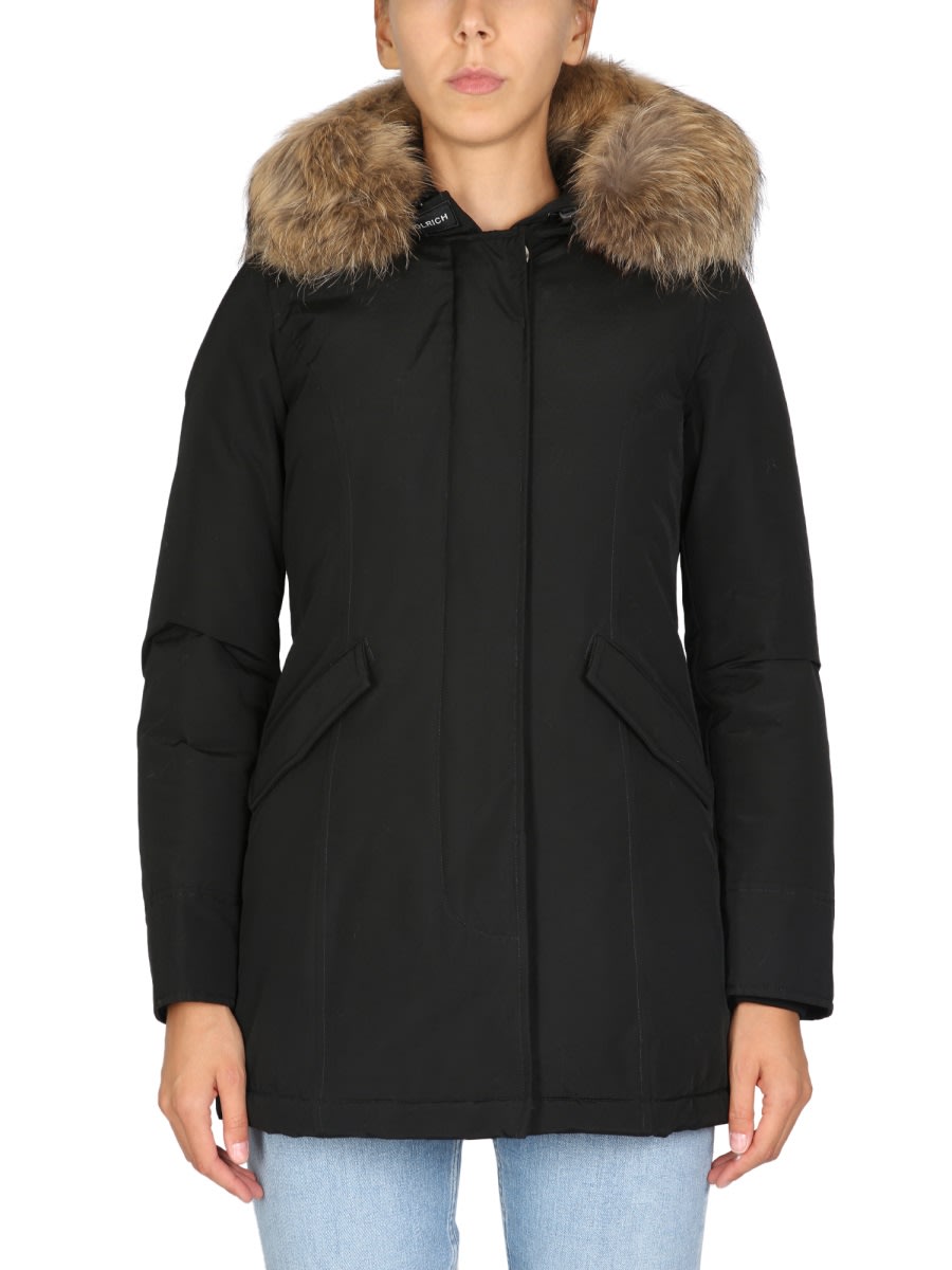 Woolrich Artic Racoon Parka In Black