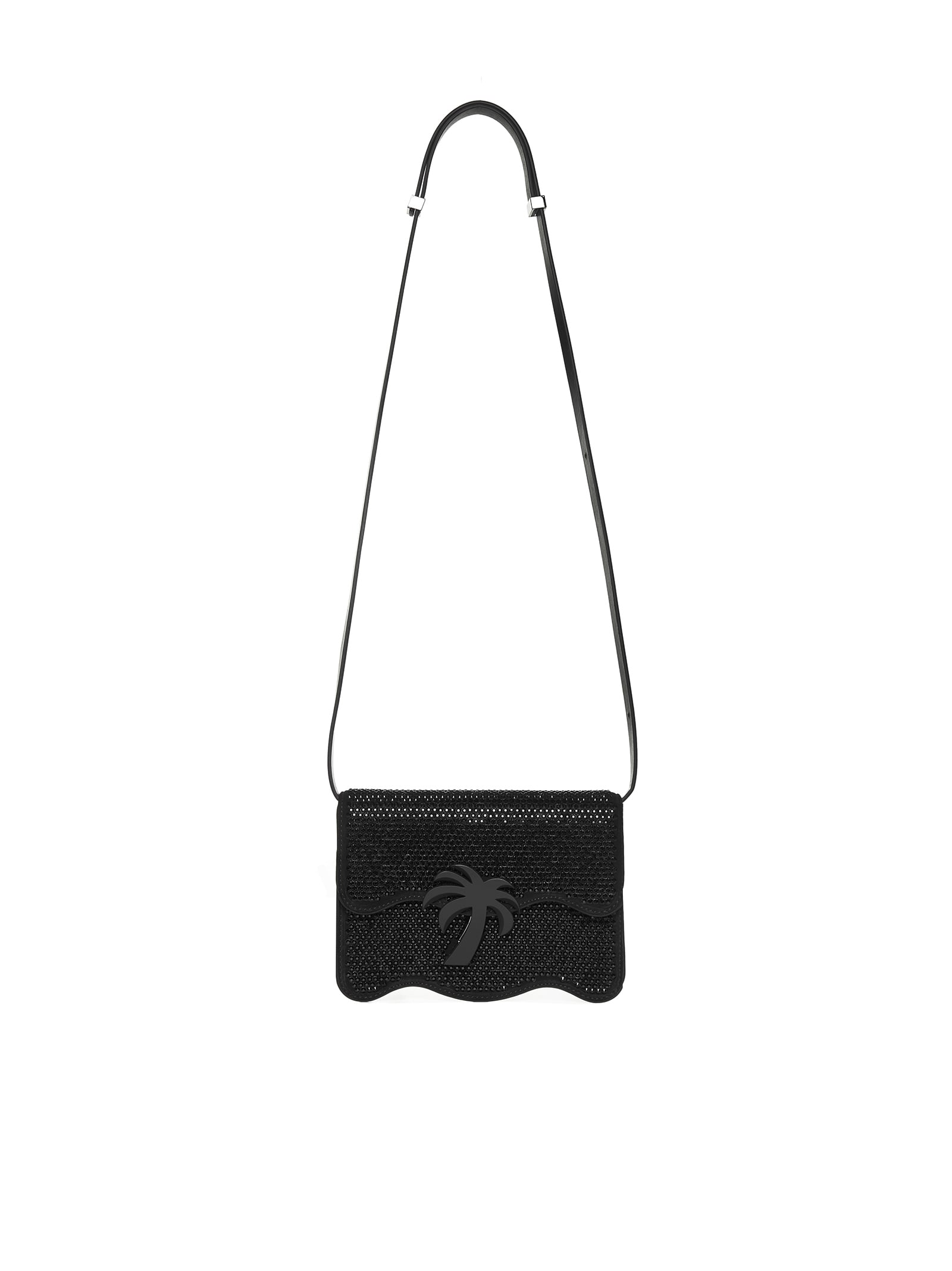 Palm Angels Embellished Suede Palm Beach Crossbody Bag