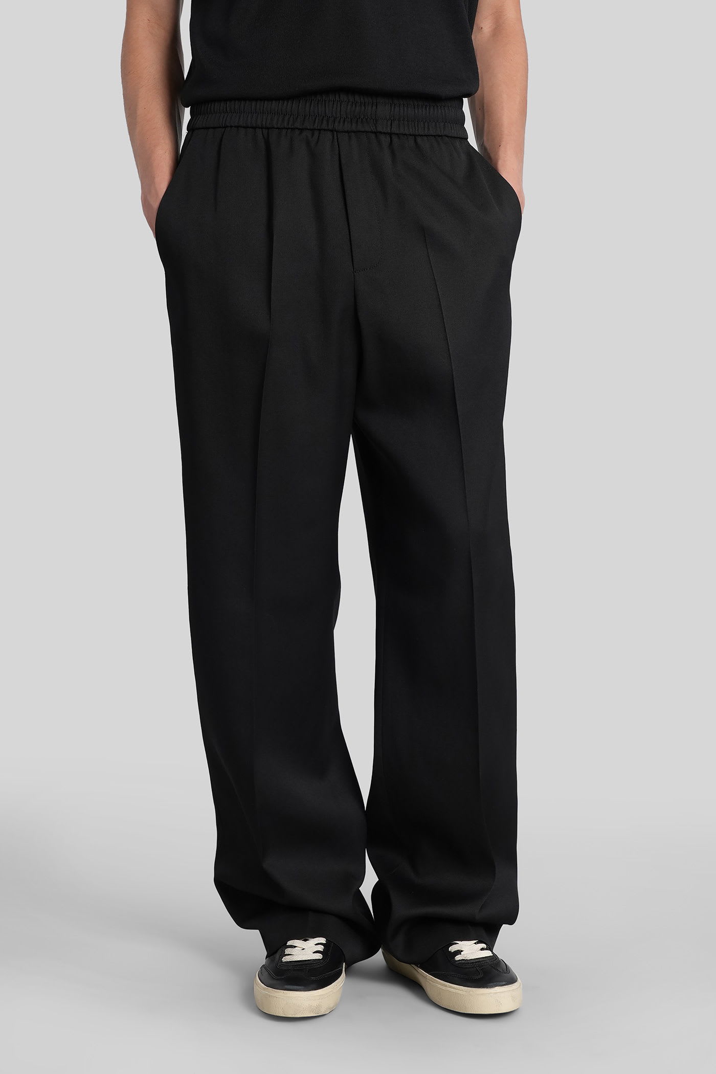 Golden Goose Lennon Pants In Black Wool In Black