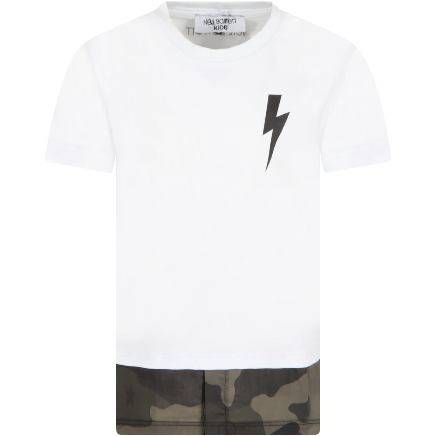 Neil Barrett White T-shirt For Boy With Thunder