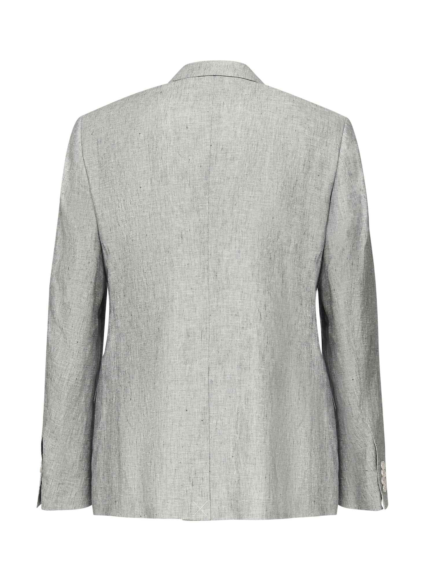 Dolce & Gabbana Sicilia Light Double-breasted Jacket In Linen Canvas In Multi