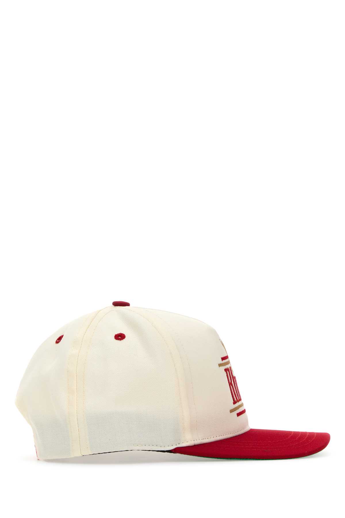 Shop Rhude Two-tone Polyester Blend Baseball Cap In Ivoryred