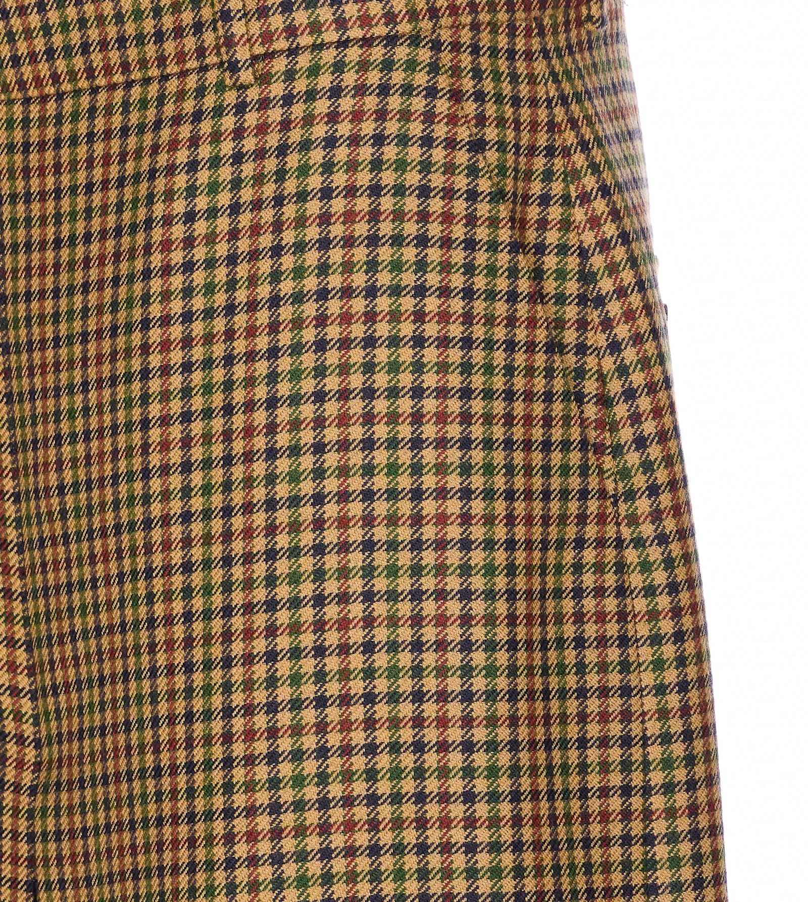 Saint Laurent Houndstooth Pattern Trousers With Belt Loops In Neutral