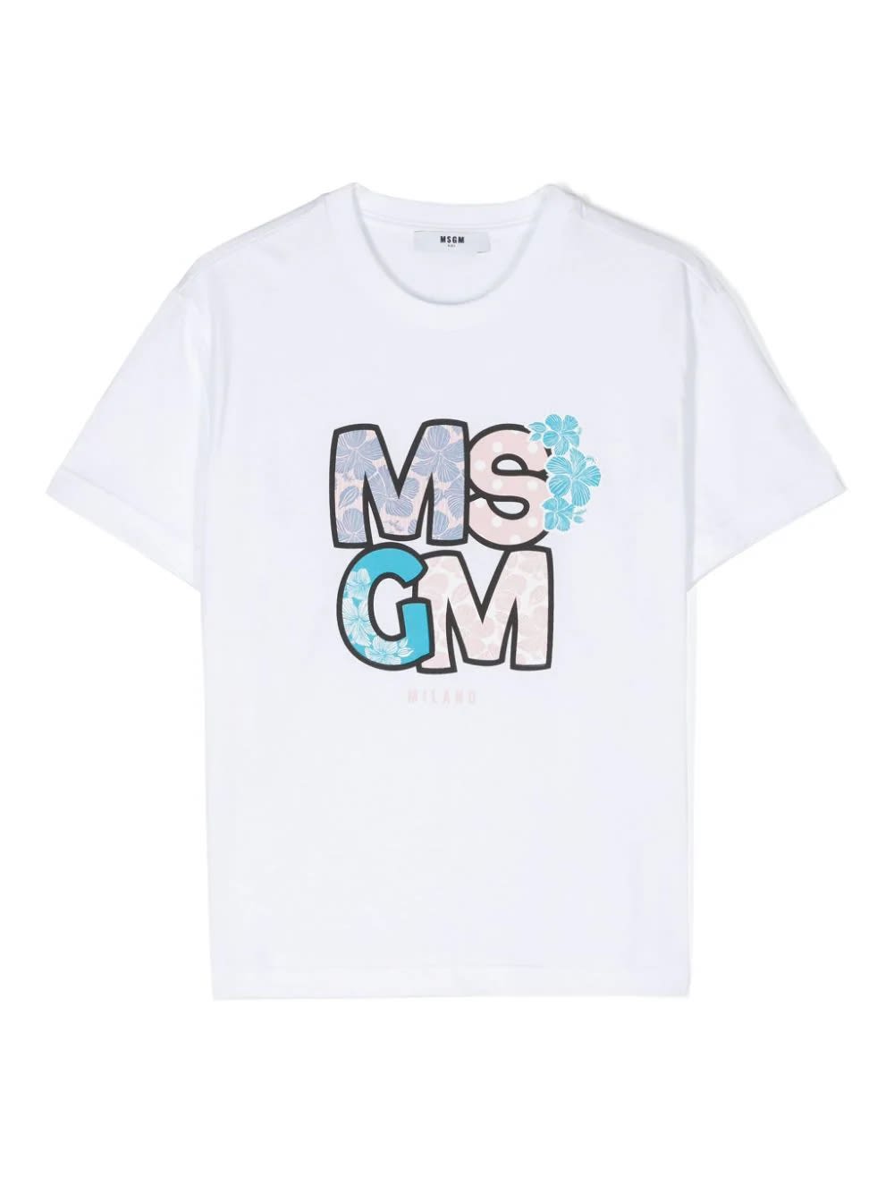 Msgm Kids' T-shirt Con Logo In White