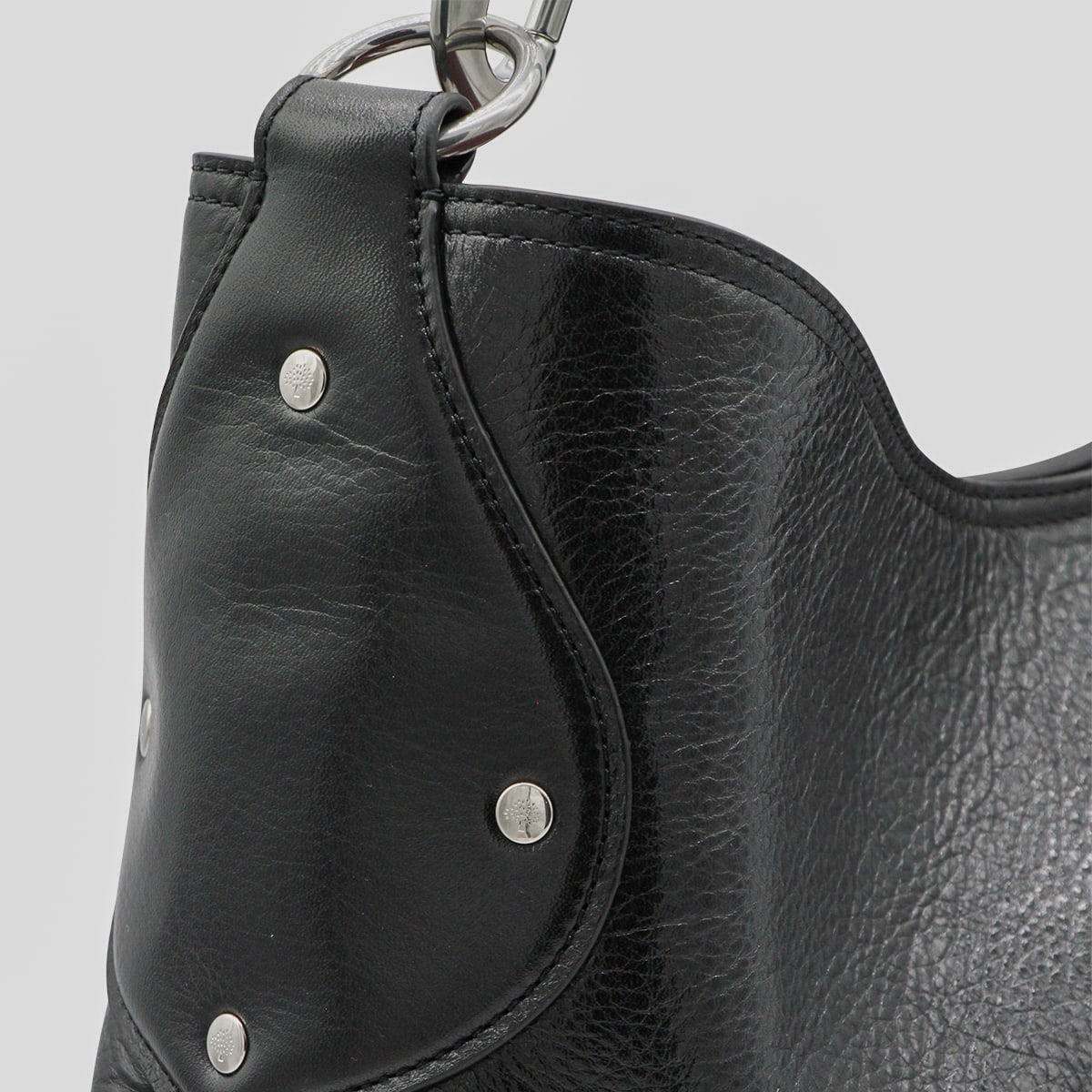 Mulberry Textured Shoulder Bag Metal Hardware In Black
