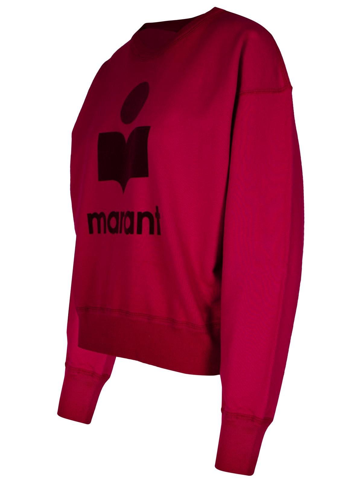 Shop Marant Etoile Moby Logoprinted Crewneck Sweatshirt In Fuchsia