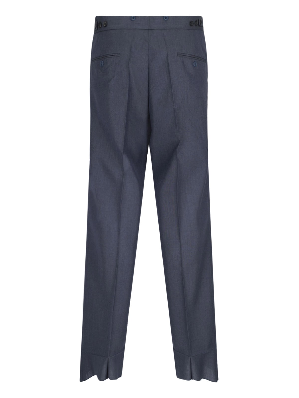Prada Wide Grey Mohair And Silk Trousers Men In Blue
