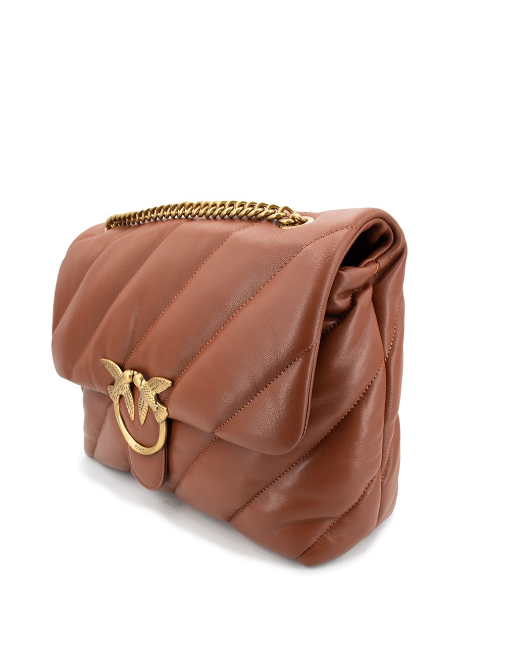 Pinko Love Classic Puffer Shoulder Bag In Gold