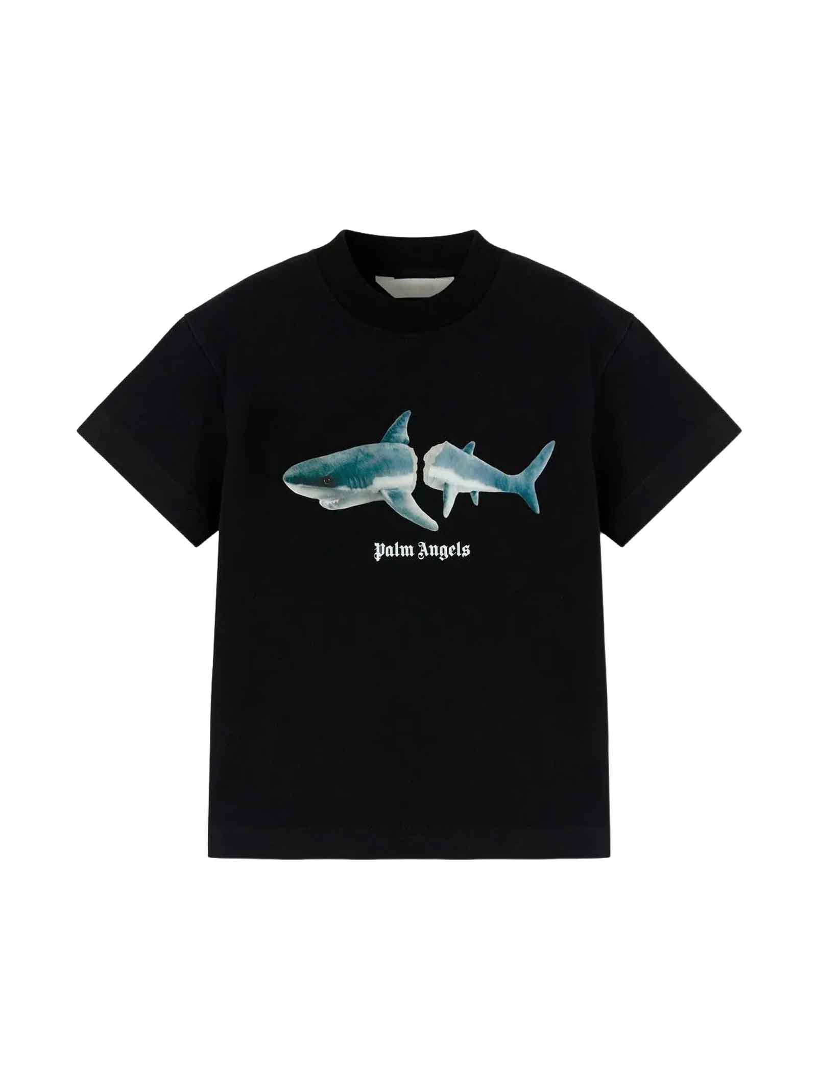 PALM ANGELS BLACK T-SHIRT BOY