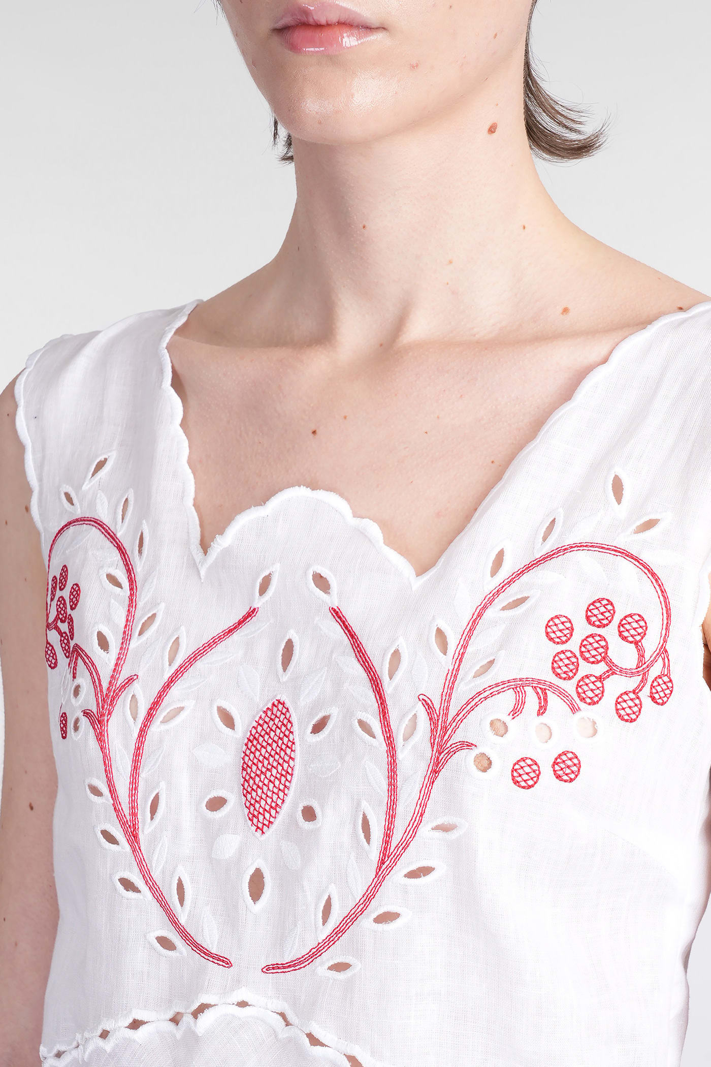 Holy Caftan Athina Dress Woman In White Linen