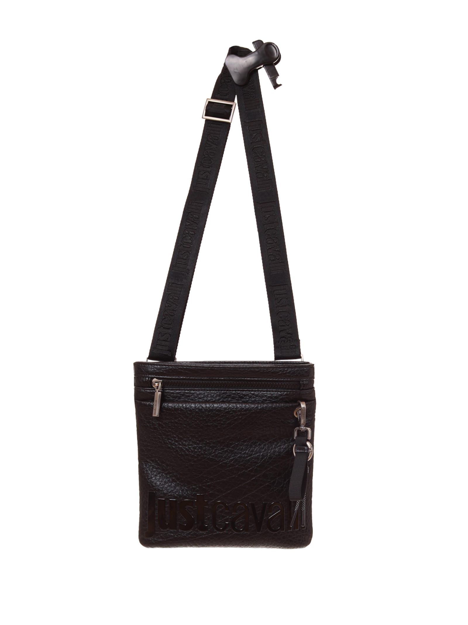 Just Cavalli Logo-plaque Shoulder Bag In Brown