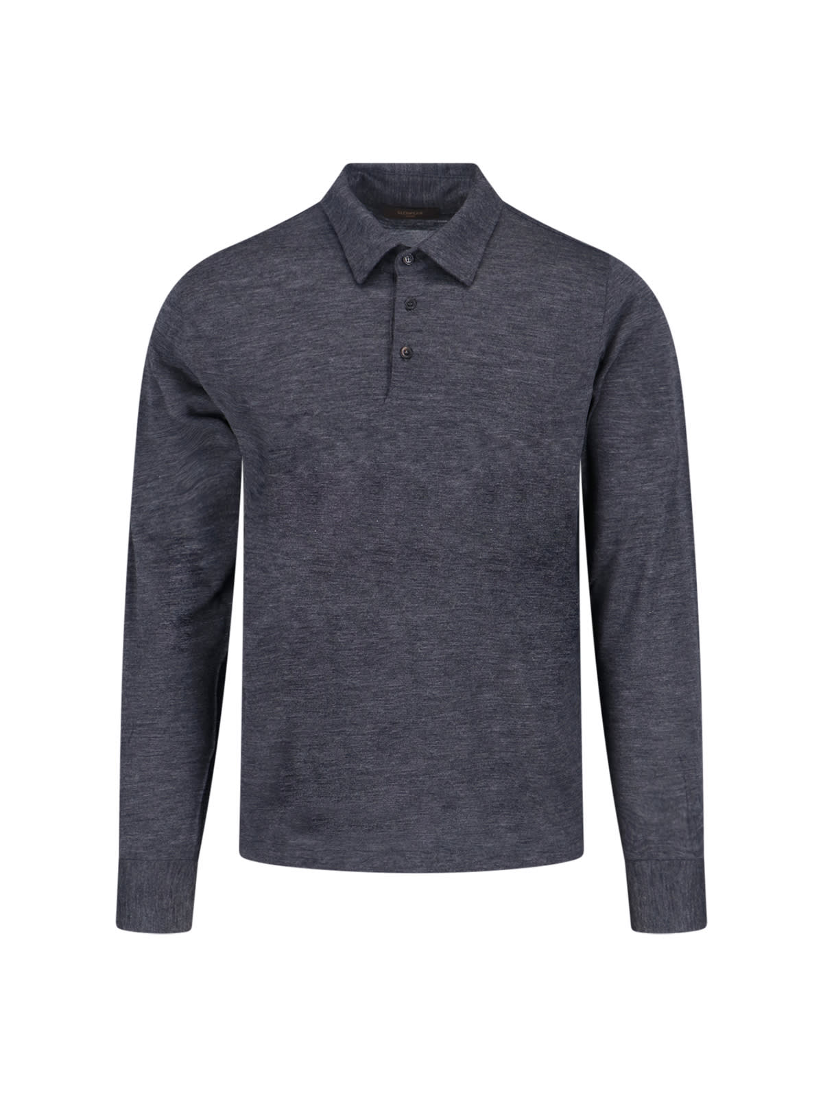 Zanone Virgin Wool Polo Shirt In Gray