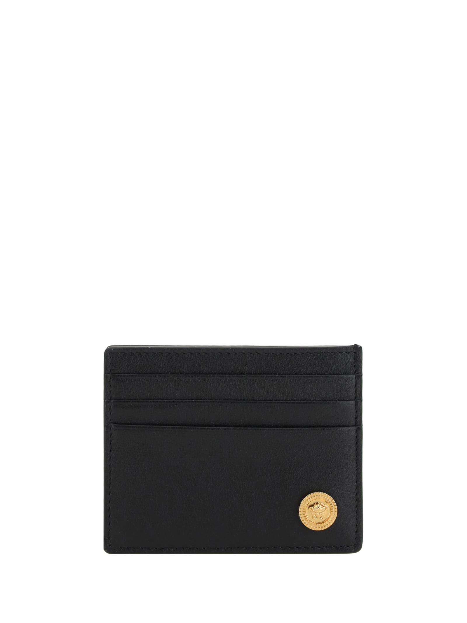 Shop Versace Card Holder In Black/ Gold