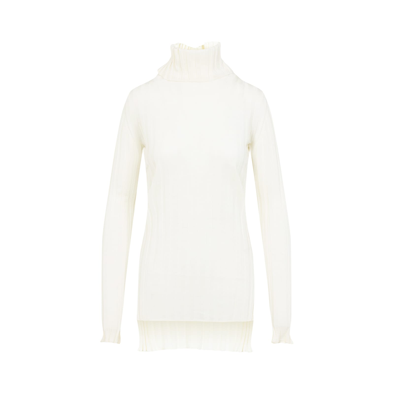 Carven Wool-blend High-neck Sweater In White