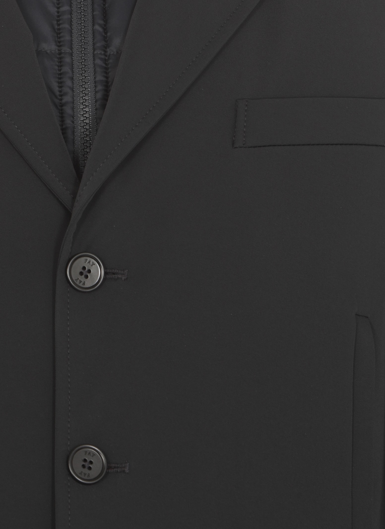 Fay Double-breasted Stand-up Collar Padded Coat In Blue