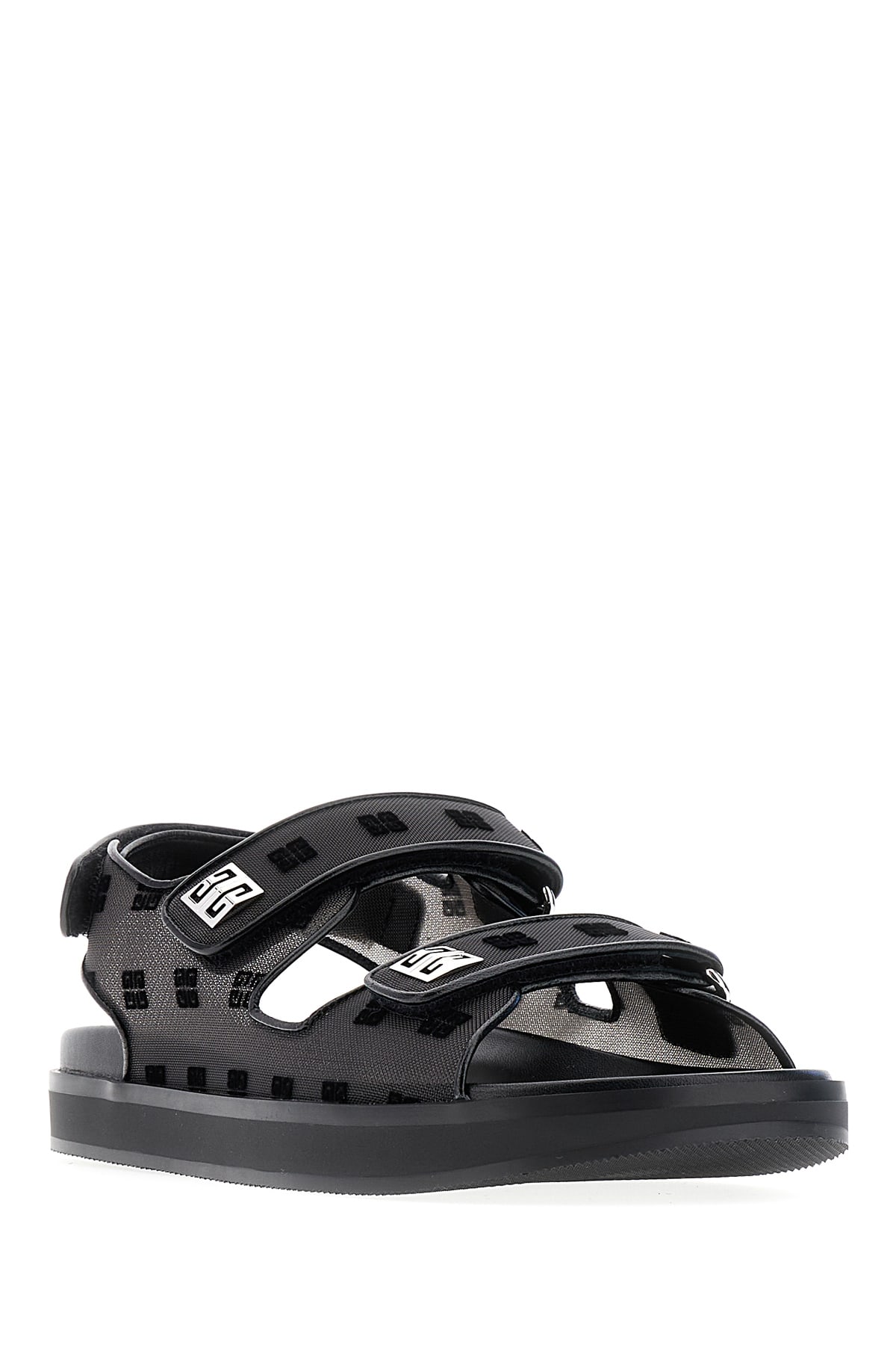 Shop Givenchy Black Mesh 4g Sandals In 001