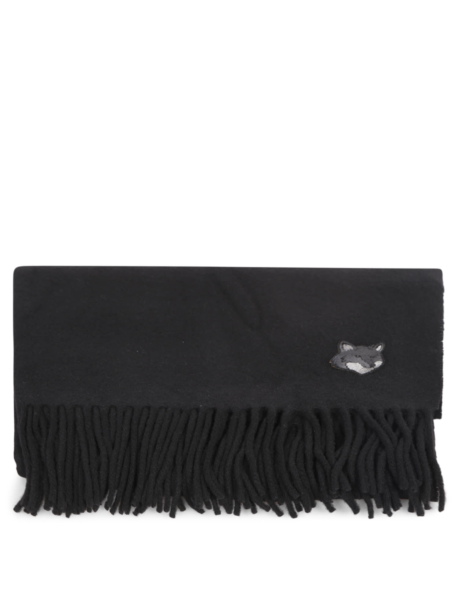 Maison Kitsuné Bold Fox Head Black Scarf