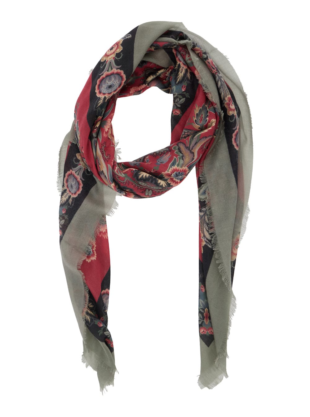 Etro Multicolor Square Scarf With All-over Floral Motif In Cashmere And Silk Blend Woman