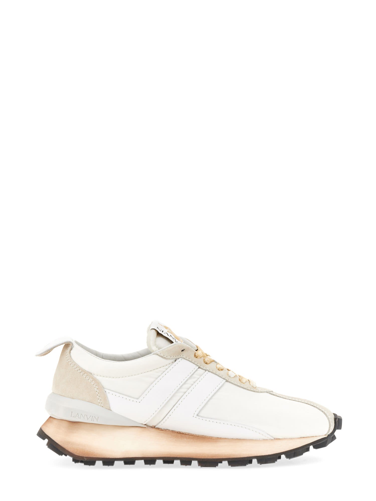 Shop Lanvin Nylon Bumpr Sneaker In Optic White