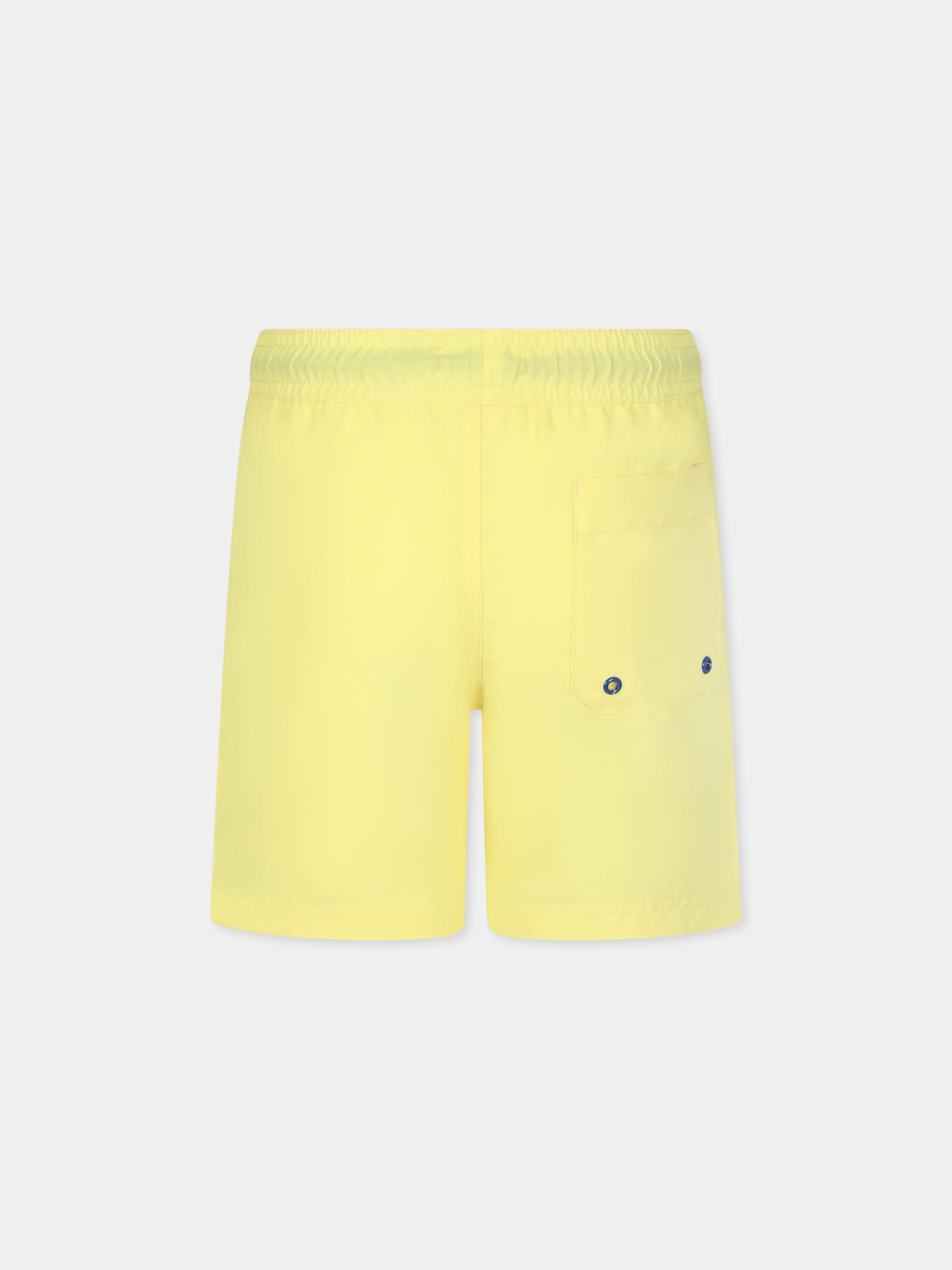 Timberland Yellow Swim Shorts For Boy With Tree In Yellow