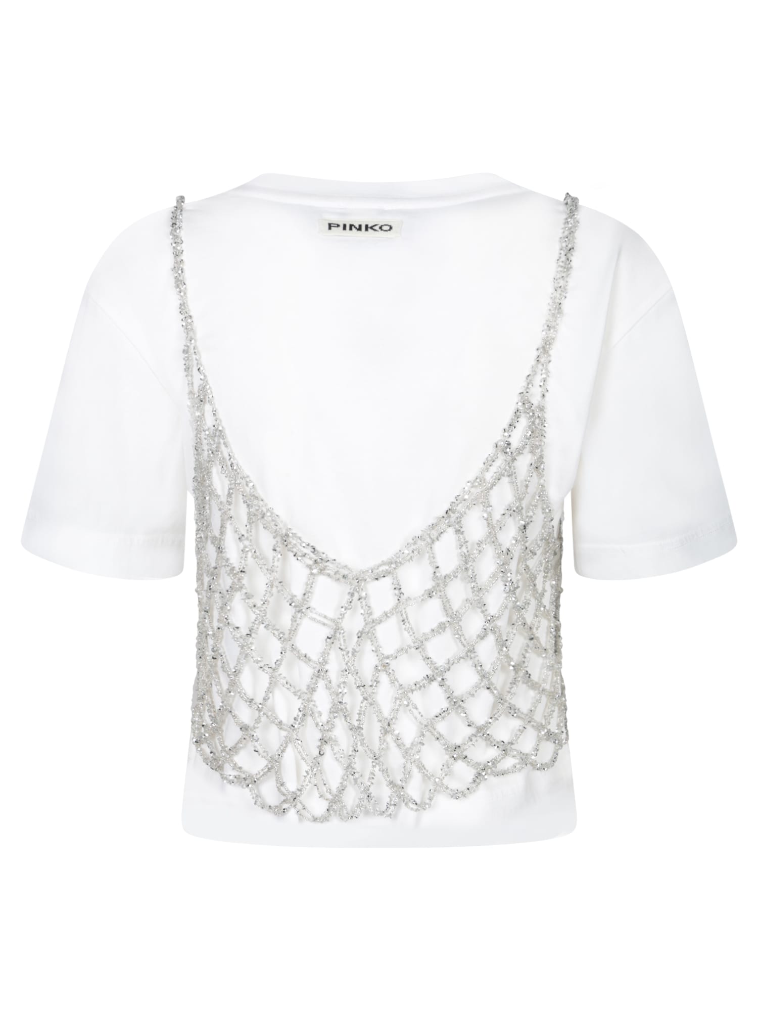 Shop Pinko Victor Net White T-shirt