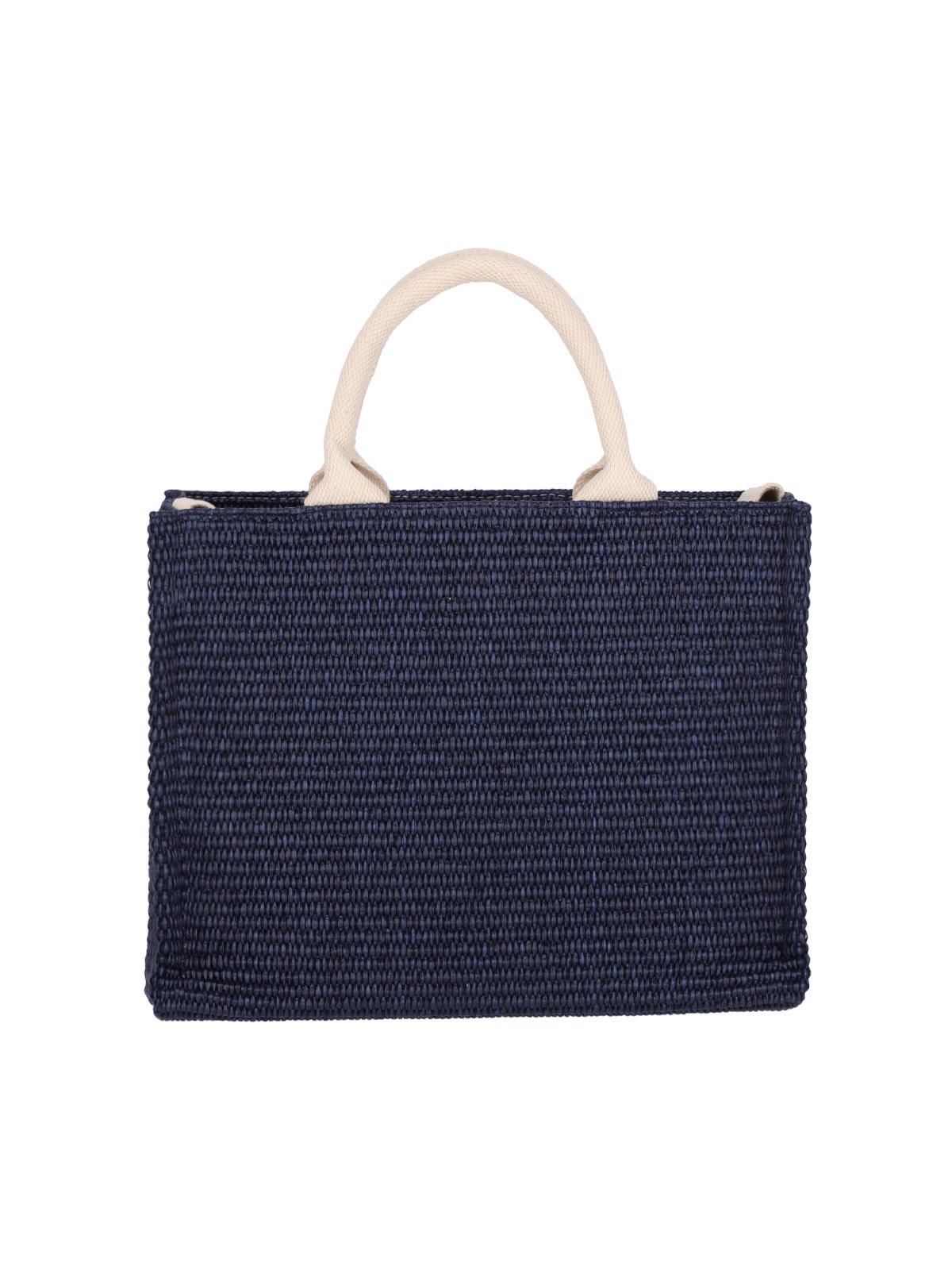 Shop Marni Tropicalia Logo Embroidered Small Tote Bag In Blu