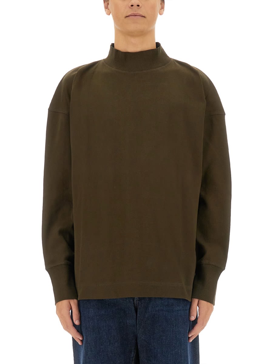 Shop Margaret Howell Turtleneck T-shirt In Green