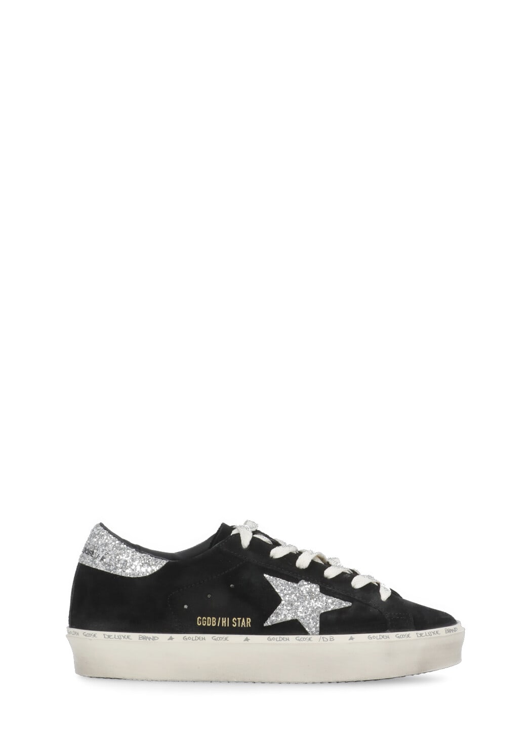 Golden Goose Hi Star Suede Sneakers With Glittered Star And Heel Tab Shoes