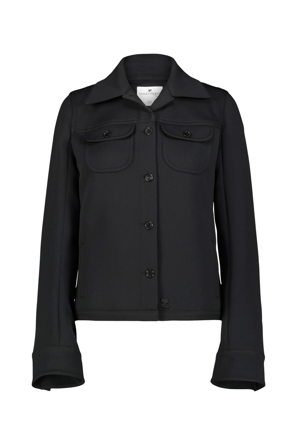 Shop Courrèges Twill Trucker Jacket In Black