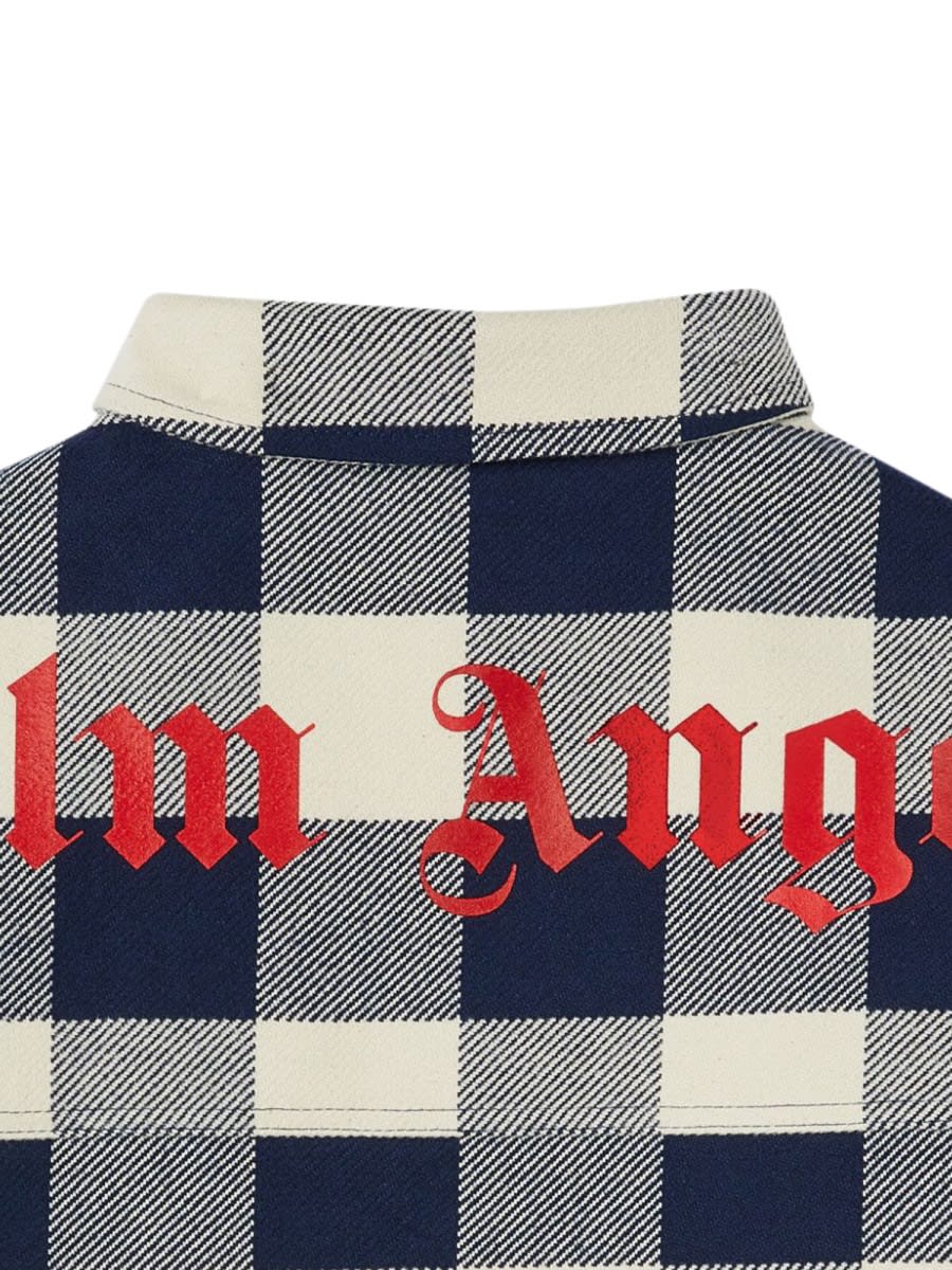 Shop Palm Angels Classic Overlogo Overshirt In Blue