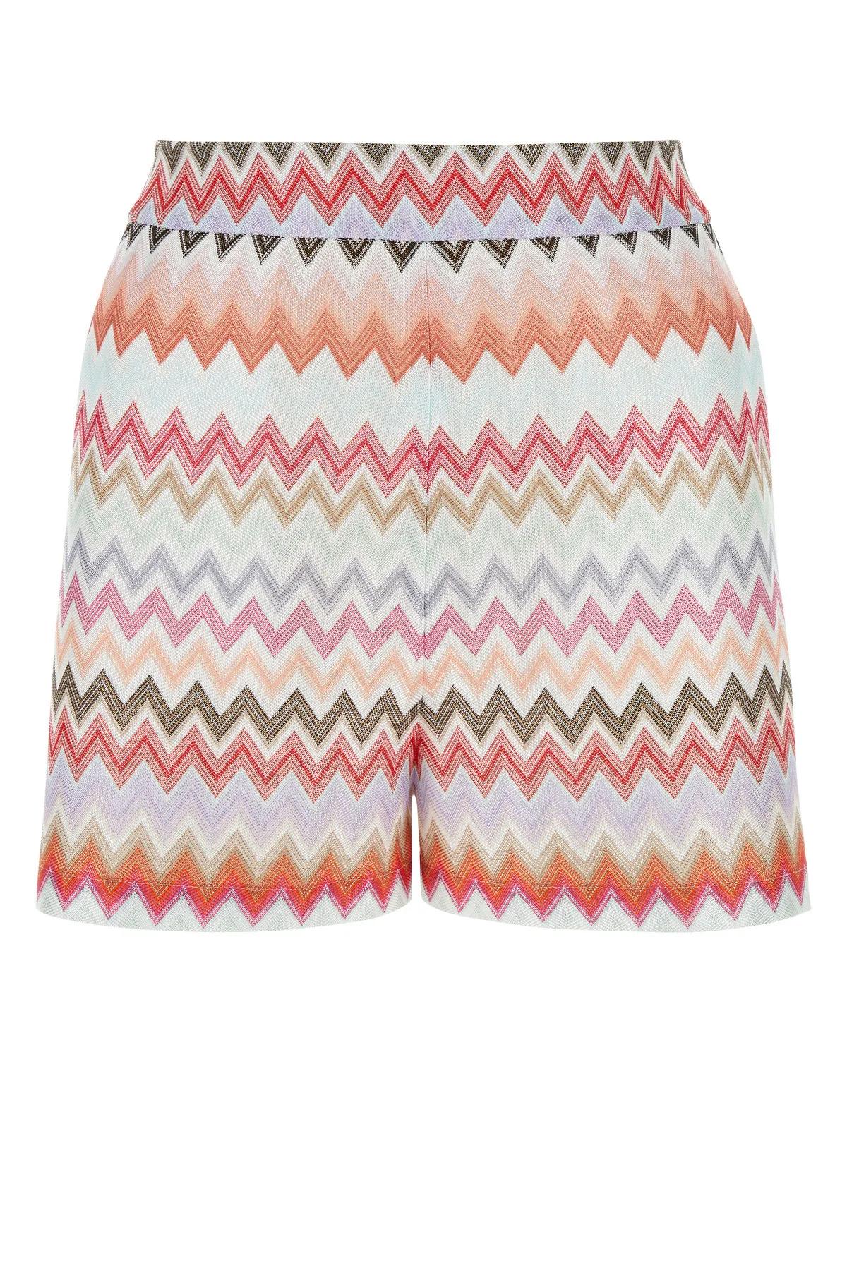 Shop Missoni Embroidered Cotton Blend Shorts In Q Light Tones