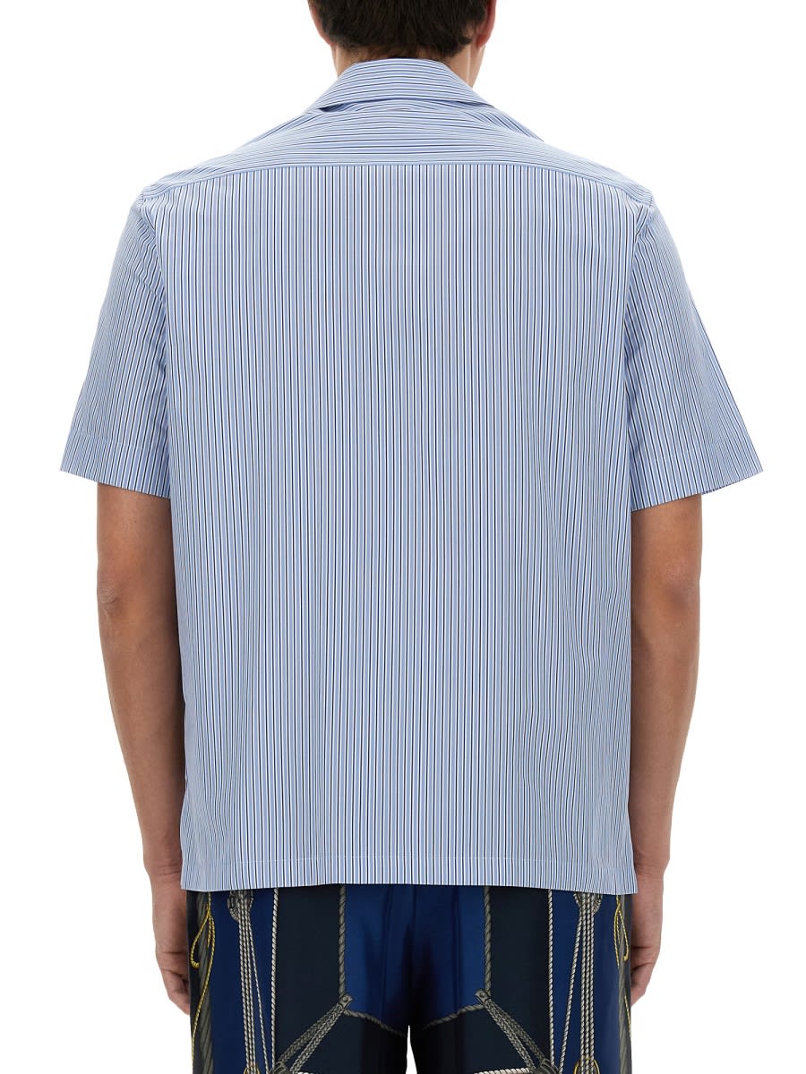 Shop Versace Striped Nautical Shirt In Multicolour