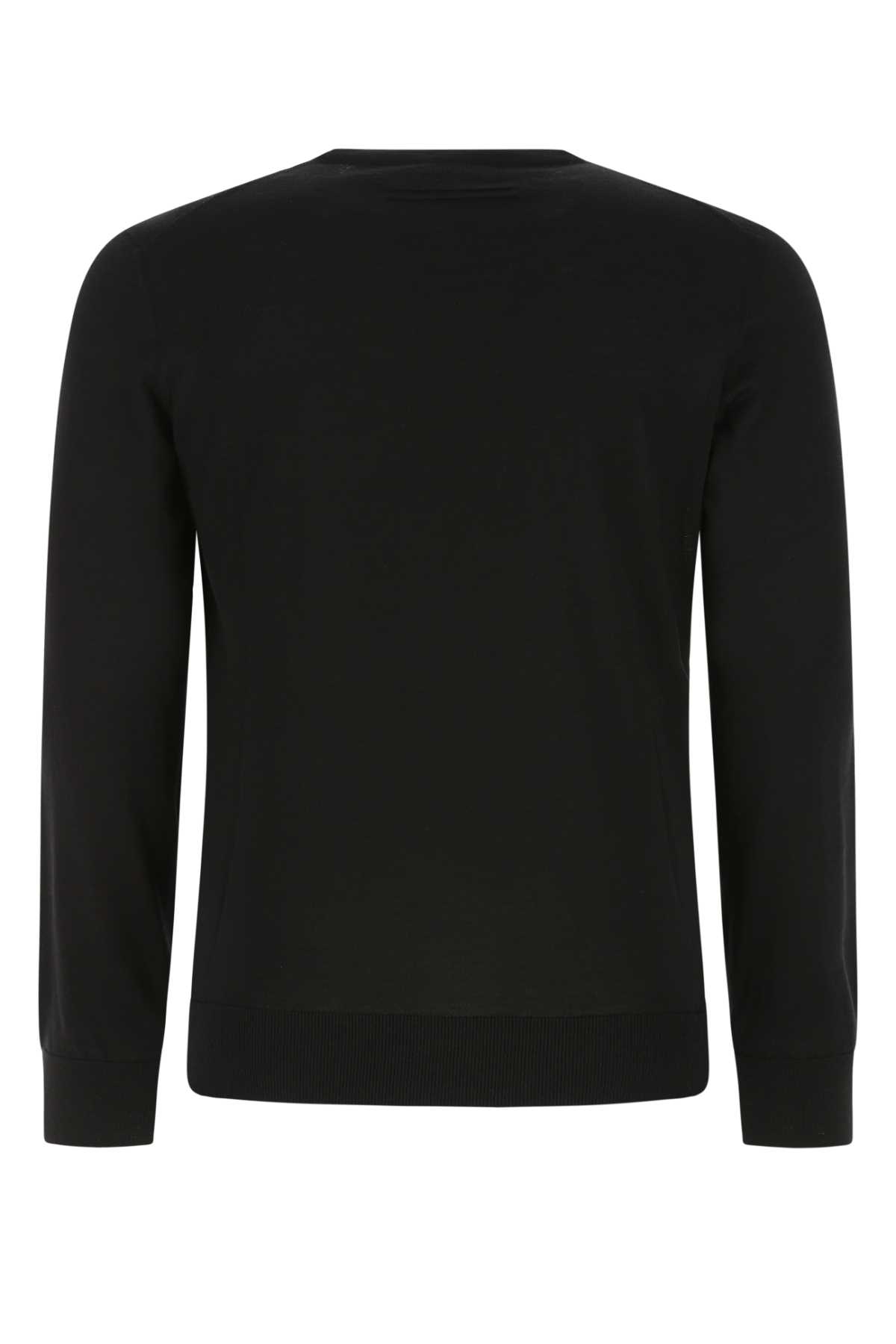 Zegna Black Cashmere Blend Sweater In K09