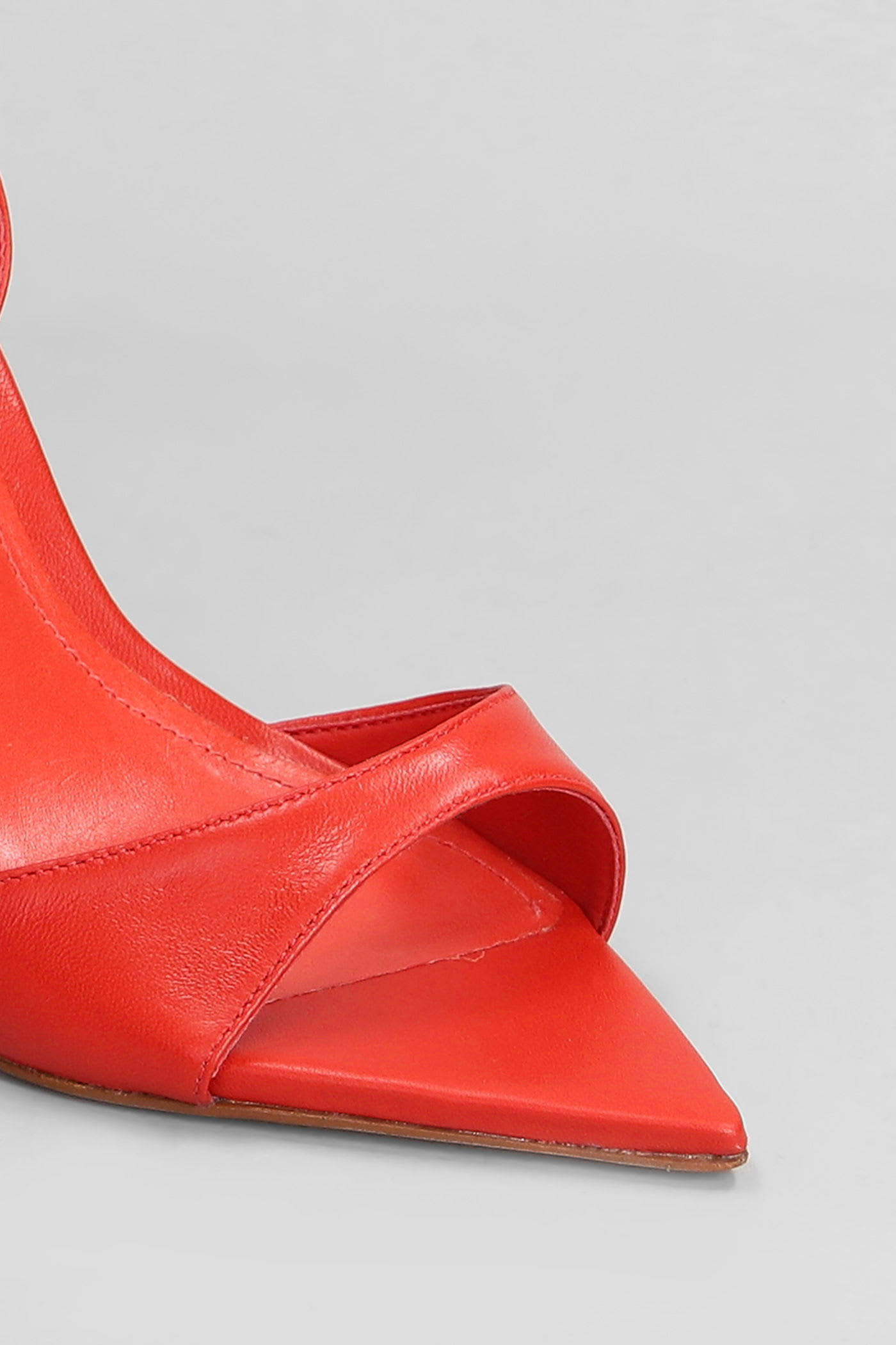 Schutz Sandals In Red Leather